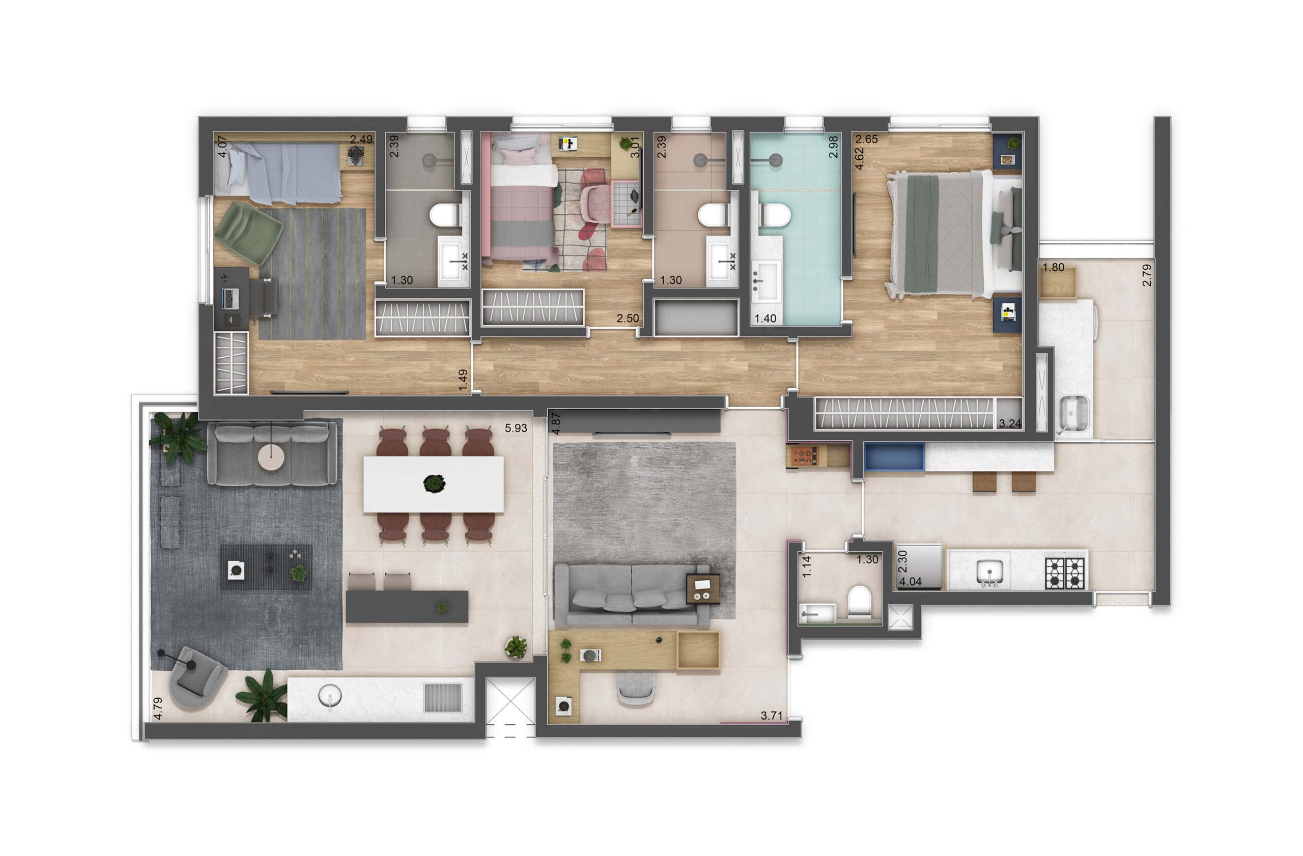 132 m² - 3 Suítes
